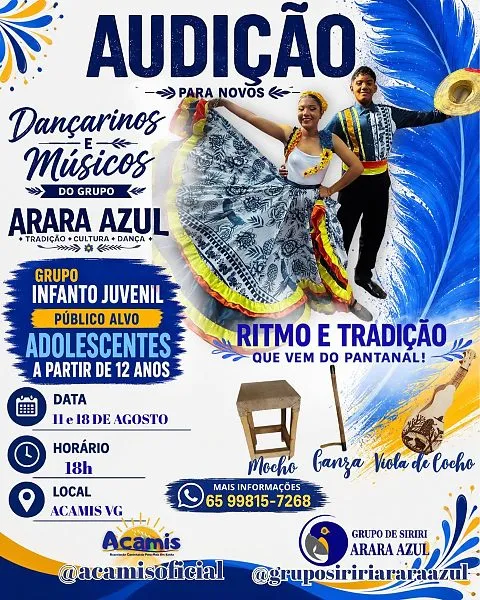 Grupo de Siriri Arara Azul abre a 1ª audição e convida novos brincantes