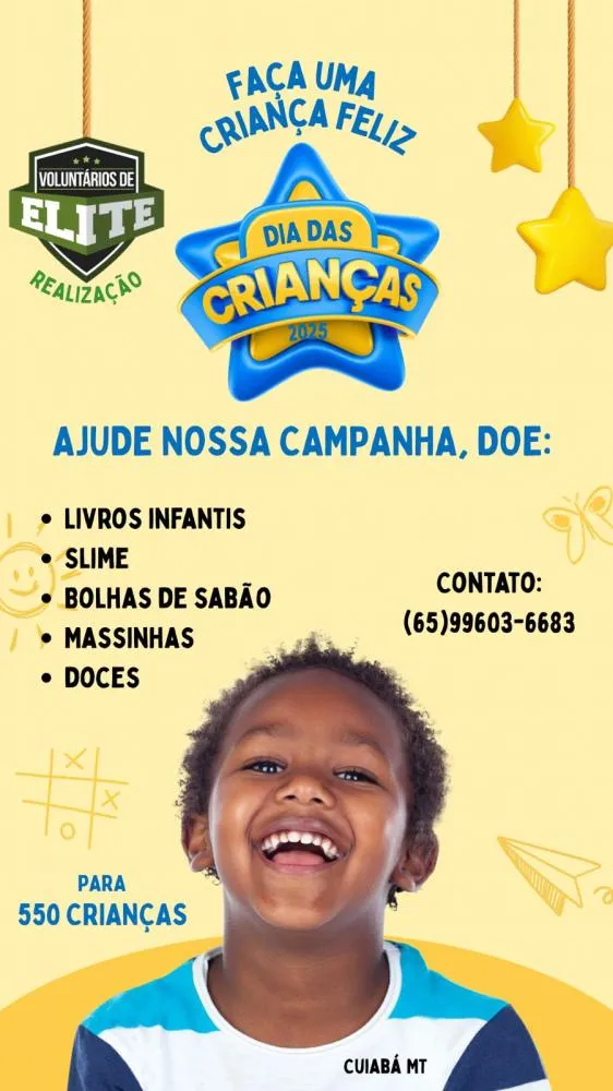 Grupo Voluntários de Elite (VDE) lançou a campanha de Dia das Crianças 2025