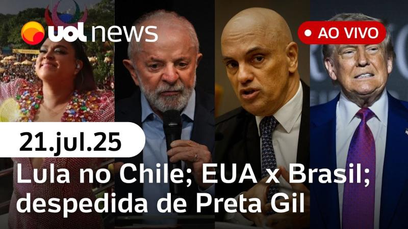 STF julga Bolsonaro de tornozeleira; Lula no Chile; EUA x Brasil; despedida de Preta Gil e + ao vivo